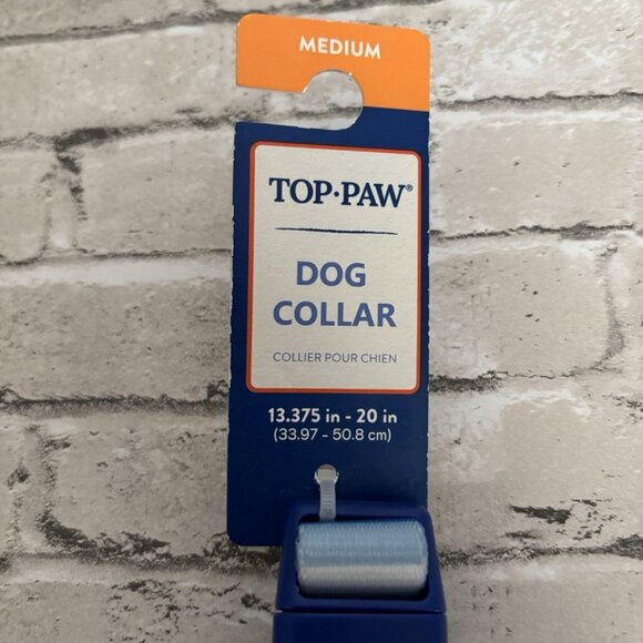 Top Paw Blue Striped Dog Collar Size M NWT - Picture 3 of 3